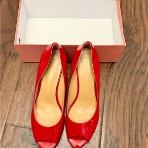 Chic Red Peep-Toe Heels